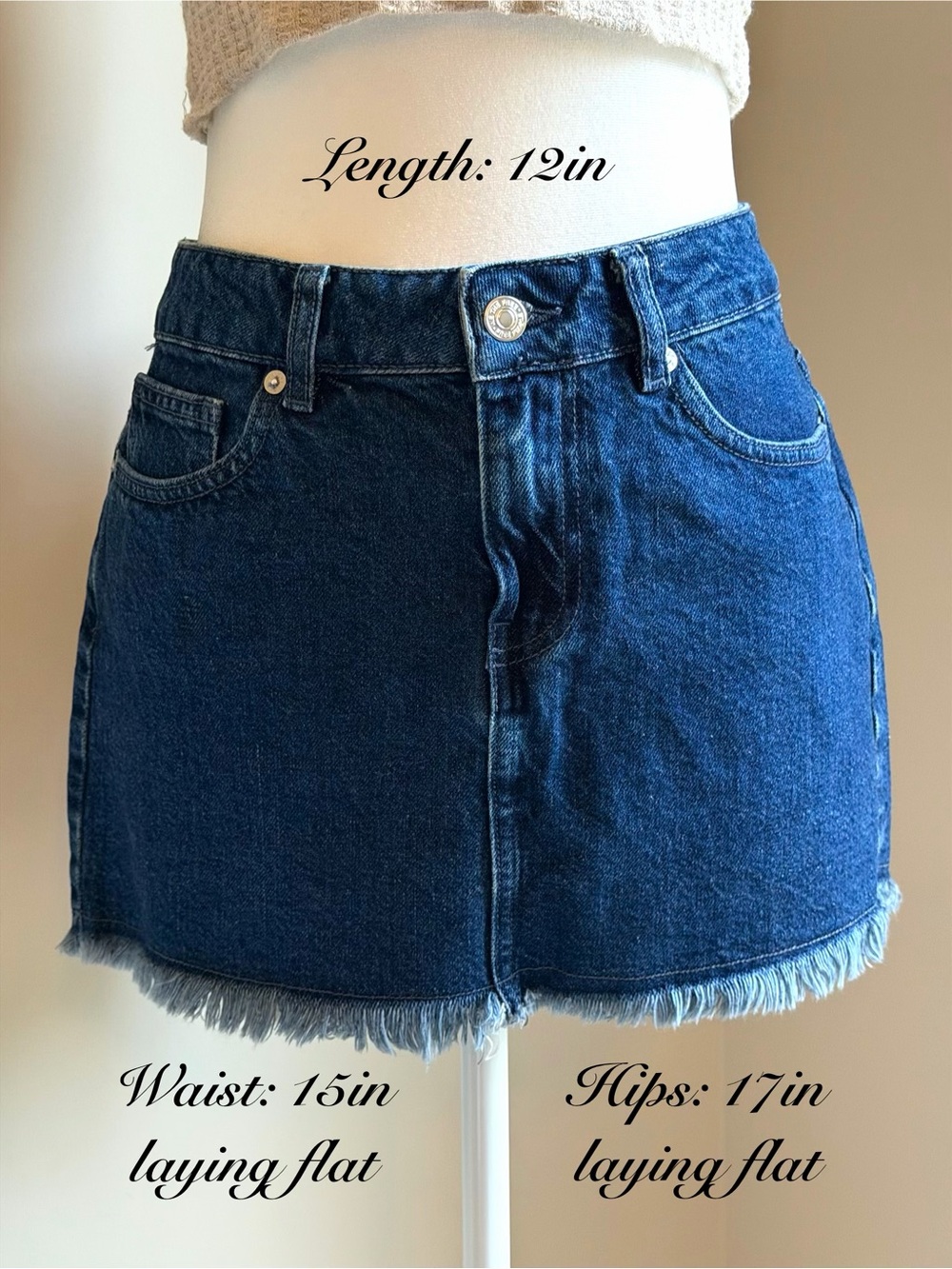 We The Free Dark Blue Denim Mini Skirt